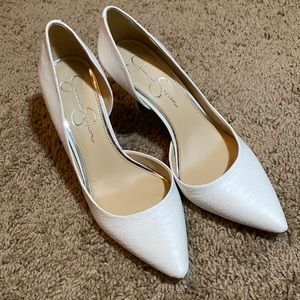 White Jessica Simpson heels